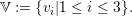 V := {vi|1 ≤ i ≤ 3}.
